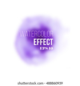 Watercolor effect colorful stain with gradient mesh. Bright creative design element