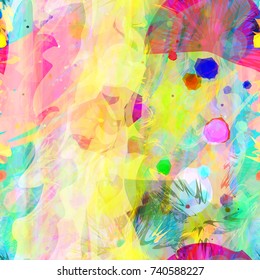 Watercolor effect. Different spots. Artistic seamless texture. Light template. Abstract vector background for web page, banners, fabric, home decor, wrapping. 