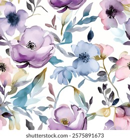 Watercolor effect floral illustration on vector formated 