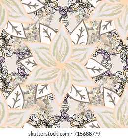 Watercolor effect. Organic elements. Vector pattern. Botanical seamless pattern.