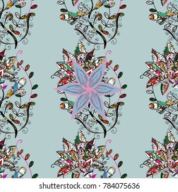Watercolor effect. Vector pattern. Botanical seamless pattern. Organic elements.