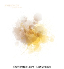Taches vectorielles à l'aquarelle. Éclaboussures de grunge. Peindre de vieilles taches. Éclaboussures d'encre. Café, gouttes de thé. Superposition grunge.