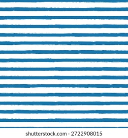 Efeito aquarela vertical listras padrão sem costura. Fundo azul listrado do mar de verão. Listras de pintura de marinheiro geométrico. traçados de pincel de tinta azul. listras grunge, linha de pincel moderno