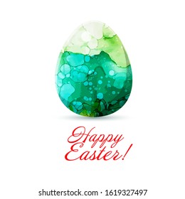 Watercolor egg. Happy Easter. Mixed media. Vector illustration
