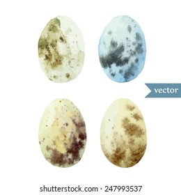 watercolor, egg, set, Easter