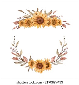 watercolor Elegant sunflower watercolor flower arrangement