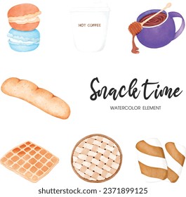 watercolor element snack time set