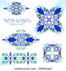 Watercolor element. Vector art for design.