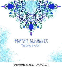 Watercolor element. Vector art for design.