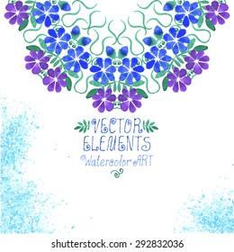 Watercolor element. Vector art for design.