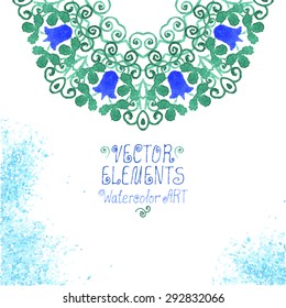 Watercolor element. Vector art for design.