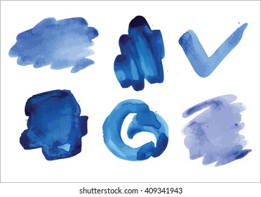 Watercolor elements for design. Abstract watercolor hand paint texture. Vector illustration