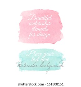 Watercolor elements for design. Vector illustration