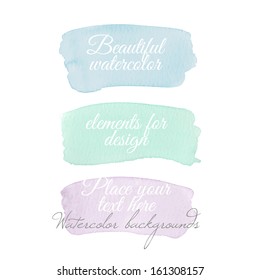 Watercolor elements for design. Vector illustration