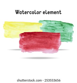 Watercolor elements for design. Vector illustration