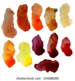 Watercolor elements for design. Vector illustration