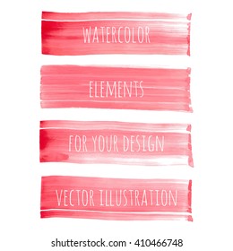 Watercolor elements for design, vector illustration