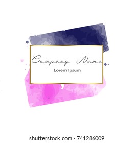 Watercolor elements for design vector illustration logo