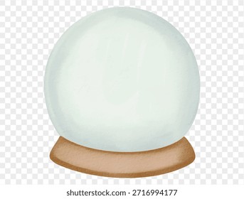 Vector de ilustración de decoración de Navidad de invierno de globo de nieve vacío de acuarela.