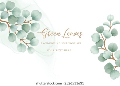 Aquarell Eukalyptus Blatt Rahmen Hintergrund