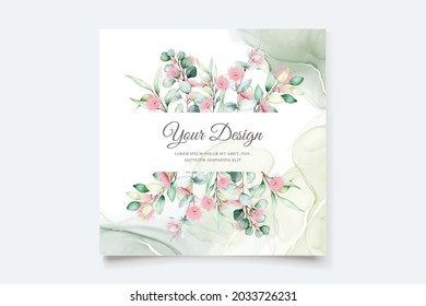 watercolor eucalyptus wedding invitation card se