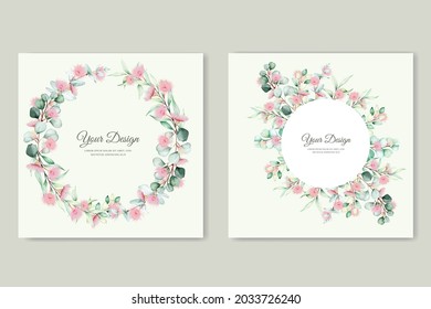 watercolor eucalyptus wedding invitation card se