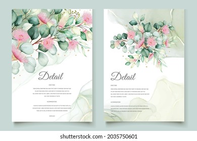 juego elegante de tarjetas de invitación para bodas florales