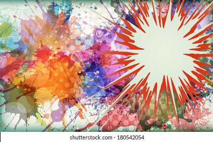 Watercolor explosion - abstract background. Vector illustration. 
