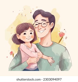 Watercolor Father Days Korean