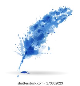 Watercolor feather background