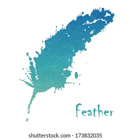 Watercolor feather background