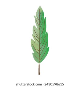 watercolor feather element for web design isolated on white background