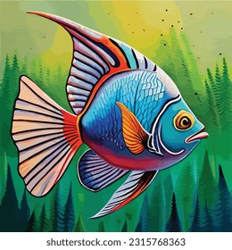 watercolor fish art and illustration