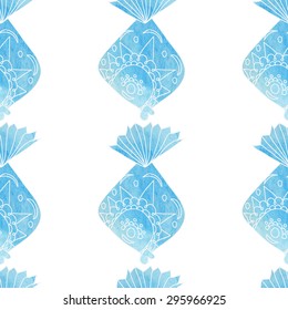watercolor fish seamless pattern 