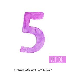 Watercolor five number