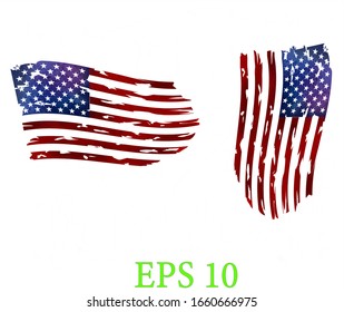 Watercolor flag of america. USA flag	