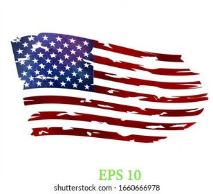 Watercolor flag of america. USA flag	