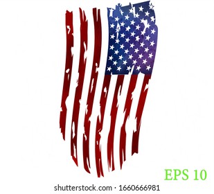 Watercolor flag of america. USA flag	