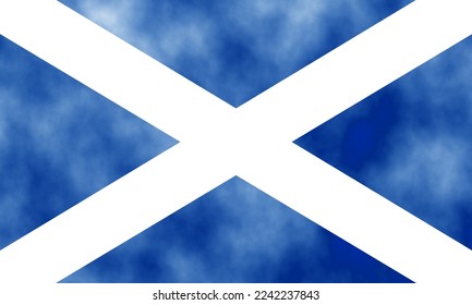 Watercolor flag of Scotland. Vector illustration.