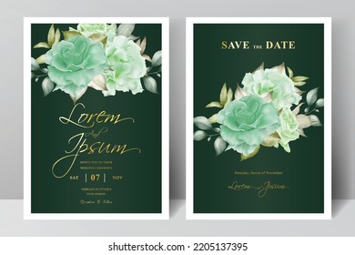 Watercolor floral arrangement wedding invitation template design
