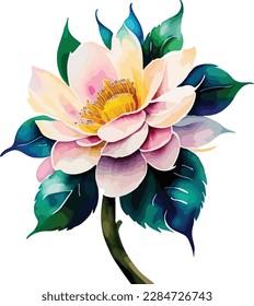 Watercolor floral arrangements with beautiful flowers