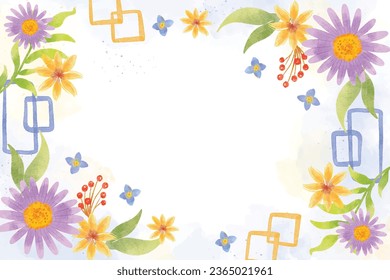 watercolor floral background. Abstract art background vector. Luxury minimal style wallpaper. art flower and botanical leaves. floral background for banner, poster, packaging. Vector Illustration.