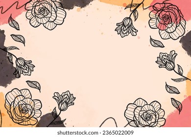 watercolor floral background. Abstract art background vector. Luxury minimal style wallpaper. art flower and botanical leaves. floral background for banner, poster, packaging. Vector Illustration.