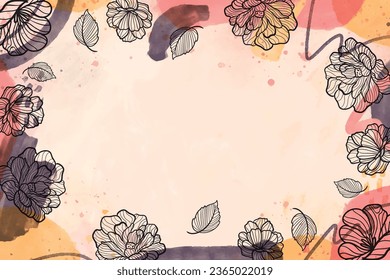 watercolor floral background. Abstract art background vector. Luxury minimal style wallpaper. art flower and botanical leaves. floral background for banner, poster, packaging. Vector Illustration.