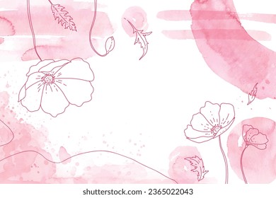 watercolor floral background. Abstract art background vector. Luxury minimal style wallpaper. art flower and botanical leaves. floral background for banner, poster, packaging. Vector Illustration.