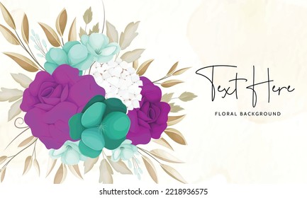 Watercolor floral background with beautiful flower