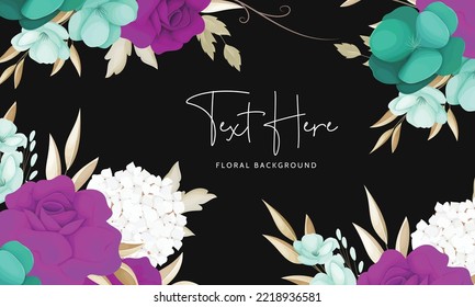 Watercolor floral background with beautiful flower