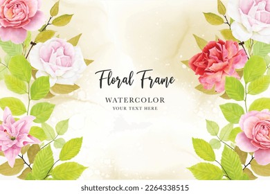 watercolor floral background with beautiful roses