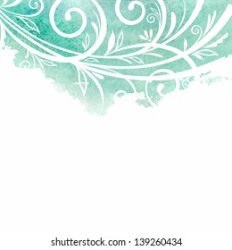 Watercolor floral background. Grunge floral pattern.