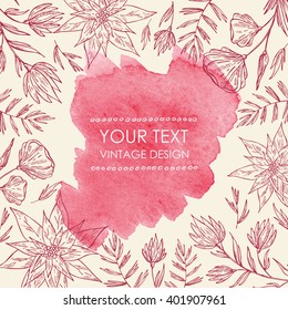 Watercolor floral background. hand drawn